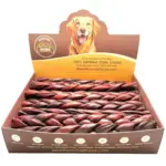 12"- Braided LIVER GLAZED Beef Collagen Stick - Bown (10pc)
