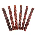 12"- Braided LIVER GLAZED Beef Collagen Stick - Bown (10pc) - Image 3
