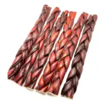 12"- Braided LIVER GLAZED Beef Collagen Stick - Bown (10pc) - Image 4