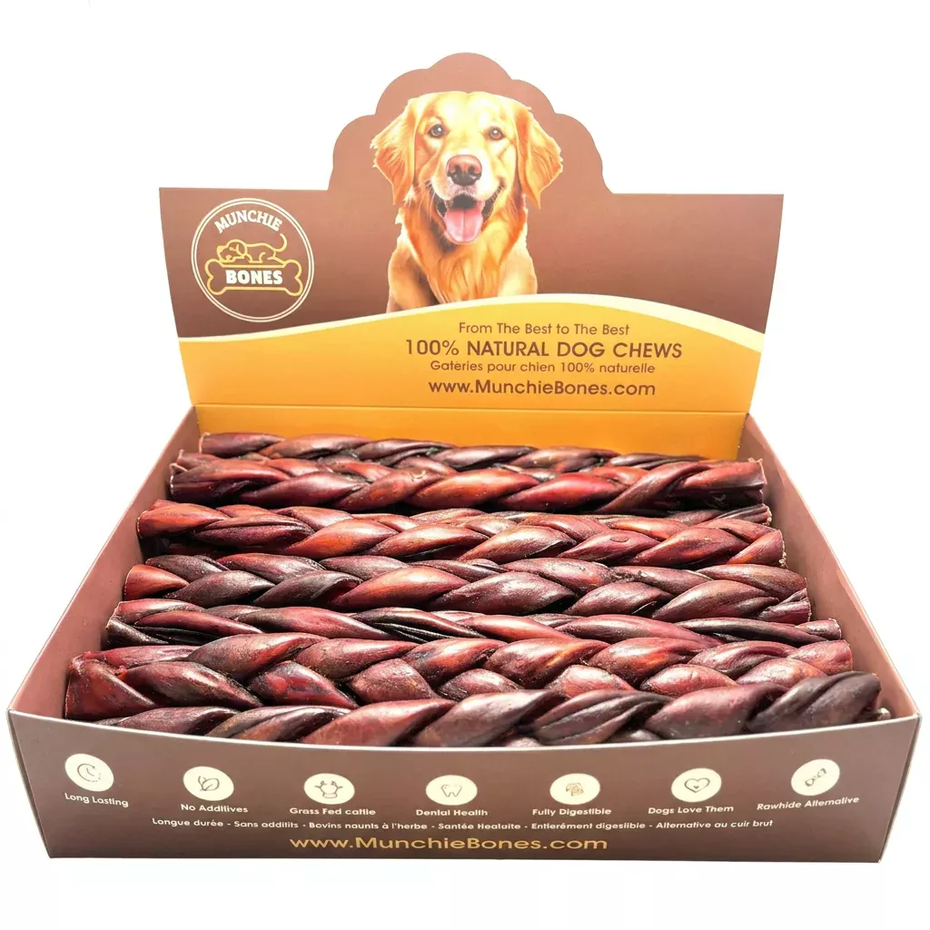 12 Braided LIVER GLAZED - Brown 12"- Braided LIVER GLAZED Beef Collagen Stick - Bown (10pc) - Image 1