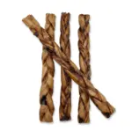 12"- Braided LIVER GLAZED Beef Collagen Stick - Natural (10pc) - Image 4