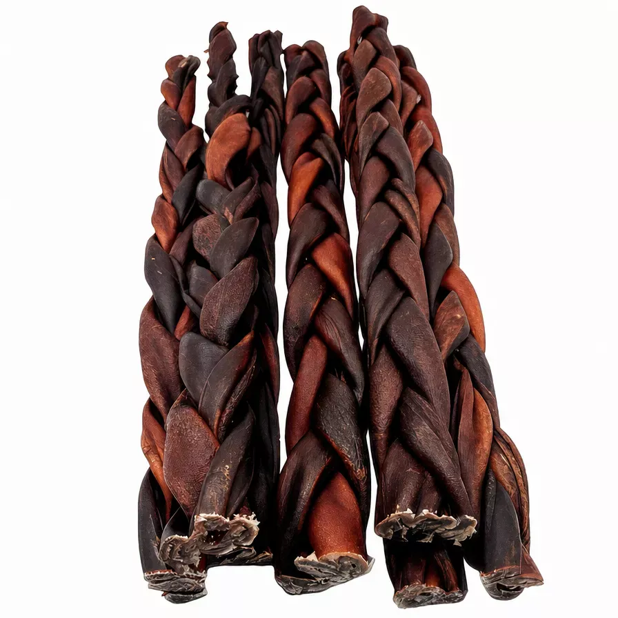 12 Collagen - Braided - Brown 12" - Braided Beef Collagen Stick - Brown (10 pc) - Image 1