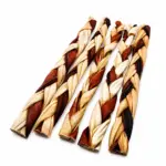 12"- Braided Beef Collagen Stick Brown/Natural (10 pc)