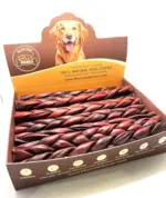 12"- Braided LIVER GLAZED Beef Collagen Stick - Bown (10pc) - Image 4