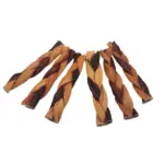 6"- Braided Beef Collagen Stick Brown/Natural (20pc)