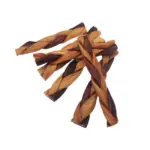 6"- Braided Beef Collagen Stick Brown/Natural (20pc) - Image 4