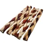 12"- Braided Beef Collagen Stick Brown/Natural (10 pc) - Image 9