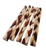 12"- Braided Beef Collagen Stick Brown/Natural (10 pc) - Image 8