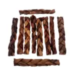 5"- Thin Braided Beef Collagen Stick - Brown (40pc) - Image 4