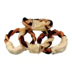 6"- JUMBO Braided Beef Collagen Ring - Brown-Natural (5 pack)