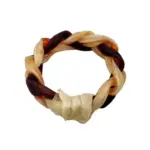 6"- JUMBO Braided Beef Collagen Ring - Brown-Natural (5 pack) - Image 2