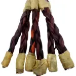 12" - Braided Beef Collagen Stick - Brown - Wrapped Ends (10 pc) - Image 2