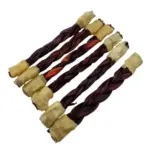 12" - Braided Beef Collagen Stick - Brown - Wrapped Ends (10 pc) - Image 3