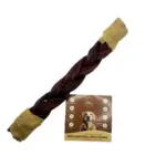 12" - Braided Beef Collagen Stick - Brown - Wrapped Ends (10 pc) - Image 4