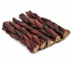 6"- Braided LIVER GLAZED Beef Collagen Stick - Brown (20pc) - Image 5