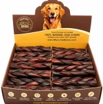 6"- Braided LIVER GLAZED Beef Collagen Stick - Brown (20pc)
