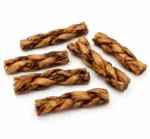 6"- Braided LIVER GLAZED Beef Collagen Stick - Natural (20pc) - Image 6