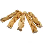 6"- Braided Beef Collagen Stick - Natural (20pc) - Image 2