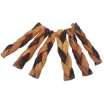 6"- Braided Beef Collagen Stick Brown/Natural (20pc) - Image 6