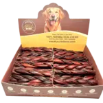 6"- Braided LIVER GLAZED Beef Collagen Stick - Brown (20pc)