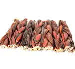 6"- Braided LIVER GLAZED Beef Collagen Stick - Brown (20pc) - Image 2