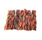 6"- Braided LIVER GLAZED Beef Collagen Stick - Brown (20pc) - Image 3