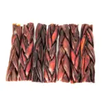 6"- Braided LIVER GLAZED Beef Collagen Stick - Brown (20pc) - Image 5