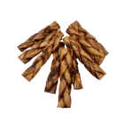 6"- Braided LIVER GLAZED Beef Collagen Stick - Natural (20pc) - Image 2