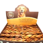 6"- Braided LIVER GLAZED Beef Collagen Stick - Natural (20pc)