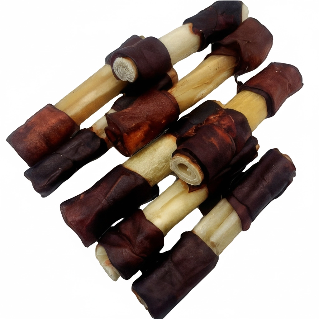 6 inch wrapped ends 1 6" Beef Collagen Stick - Natural - Wrapped Ends (20 pc) - Image 1