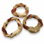 6"- Braided Beef Collagen Ring - Brown-Natural (5 pack) - Image 10