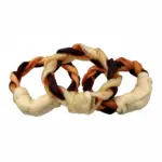 6"- Braided Beef Collagen Ring - Brown-Natural (5 pack) - Image 2