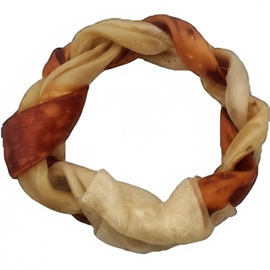 Collagen ring Brown-Natural 6"- Braided Beef Collagen Ring - Brown-Natural (5 pack) - Image 1