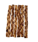12"- Braided LIVER GLAZED Beef Collagen Stick - Natural (10pc)