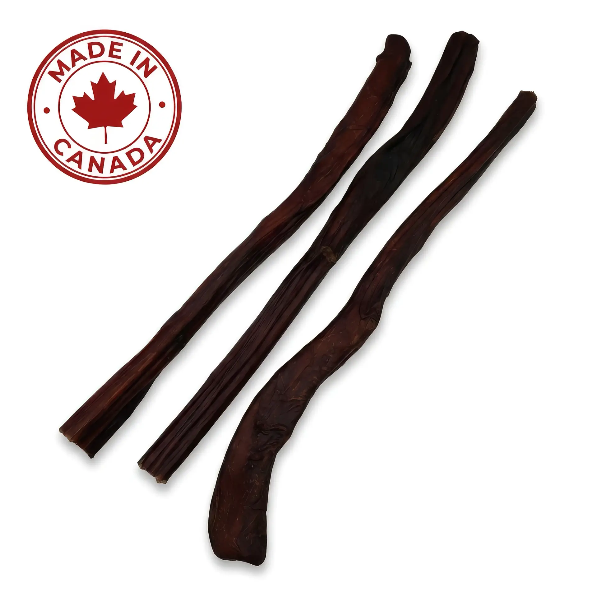 Smoked-Bullies-Thick-1-Canada-left.webp SMOKED Bully Sticks 12” Large (18pc) – Canadian Beef Pizzles - Image 1