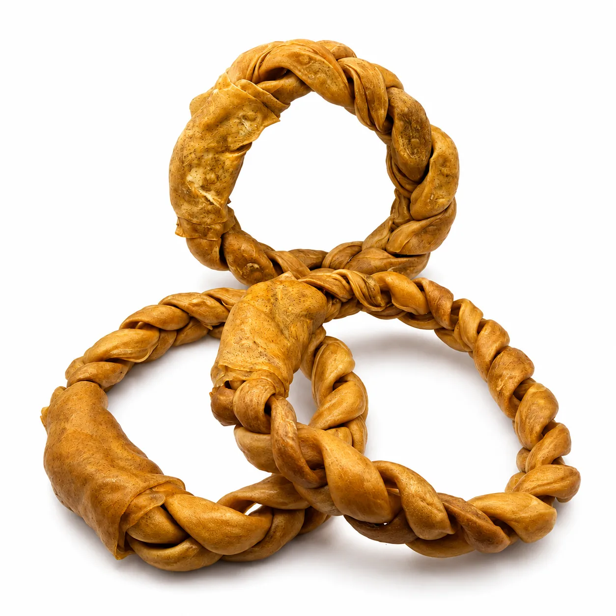 9 inch Buffalo Braided Ring - 4 9" Mega Braided Buffalo Collagen Ring (2pc pack) - Image 1