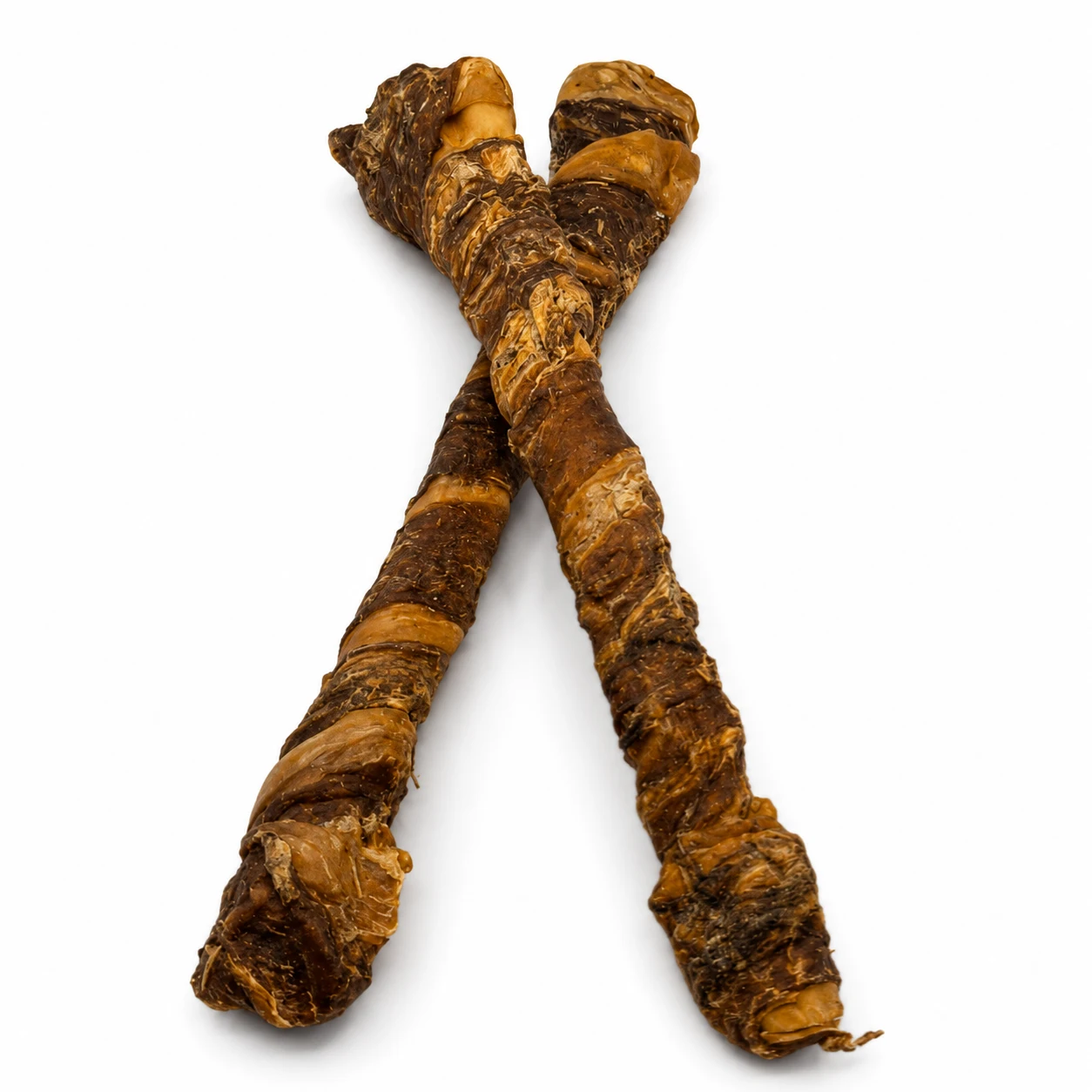 Tail wrapped with Gullet - 3 12" Buffalo Tail Wrapped with Buffalo Gullet (8pc pack) - Image 1