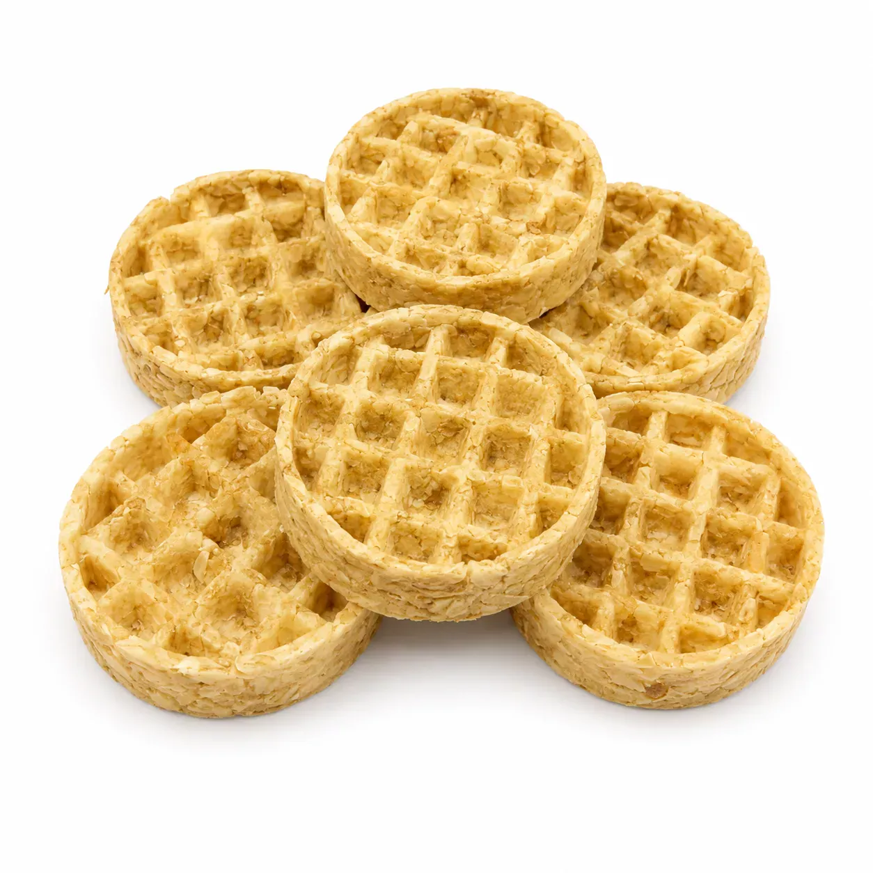 Waffle - Natural - 3 inch - 4 3" Buffalo Collagen Waffle - Edible “Lick Mat” - Natural (8pc pack) - Image 1