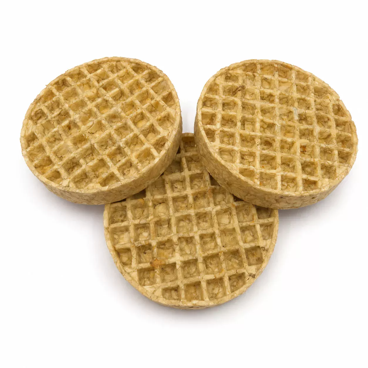 Waffle - Natural - 6 inch - 2 6" Buffalo Collagen Waffle - Edible “Lick Mat” - Natural (4pc pack) - Image 1